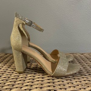 Michael By Michael Shannon Stella - Open Square Toe Block High Heel - Size 8.5